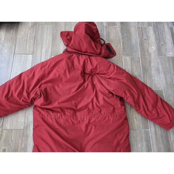 Eddie Bauer Goose Down Mens XL Ridgeline Puffer Jacket Red Hooded Parka - Picture 4 of 14